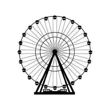 recommend clip art: Vector illustration. Ferris wheel. Carnival. Funfair background.