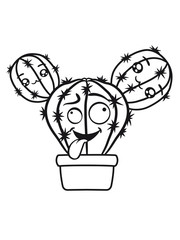 comic face funny crazy cartoon kids babys sweet cute design small beautiful flowerpot green cactus