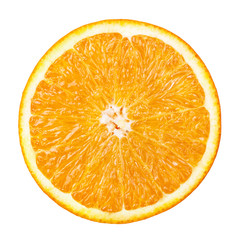 cut fresh orange isolated on white background