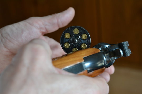 revolver with bullets