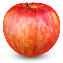 Ripe red apple isolated on white. With clipping path