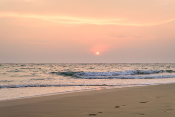 Sunset on the beach.
