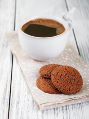 cup of coffee and cookies