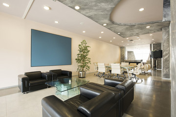 Modern luxury hotel lobby interior