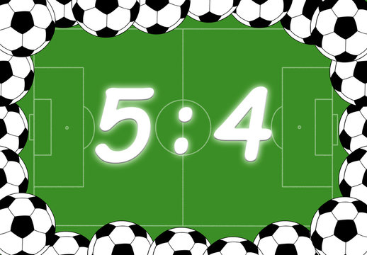 Fussball Spielstand 5 zu 4