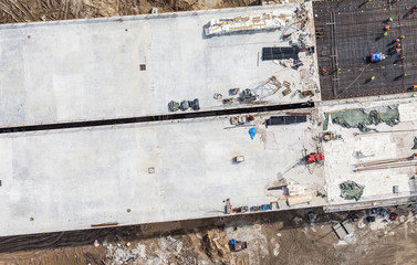 Aerial view of highway  construction site