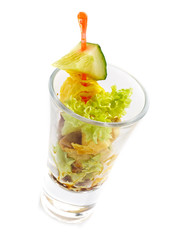 Delicious buffet,  settee on  white background