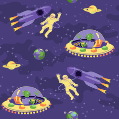 Seamless baby pattern – Space adventure