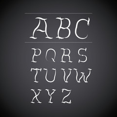 alphabet written on chalk board design 