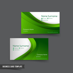 Business Card template set  049 green curve element for natural