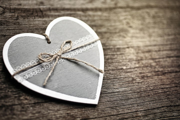  vintage  heart decoration on Wooden   background