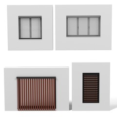 3d rendering of modern windows set