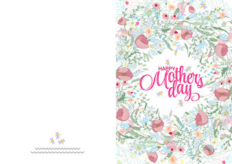 Beautiful flowers decorated greeting card design for Happy Women's Day celebration.