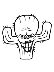 evil vile monster horror halloween demon cactus cartoon comic funny villain face