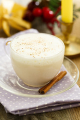 Christmas milk drink with spices