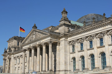 Fototapeta na wymiar closeup of Reichstag building in Berlin, Germany