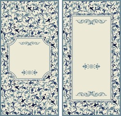 Obraz premium Set of antique greeting cards, invitation with Victorian ornamen