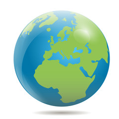Vector planet Earth icon. Flat 