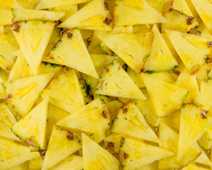 Slices cut pineapple