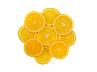 Cut slices of juicy orange