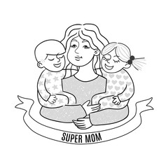 Super mom vector illustration