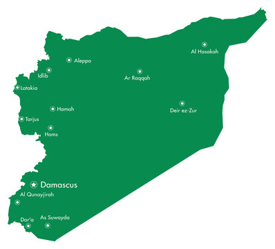 Syria Map with Cities