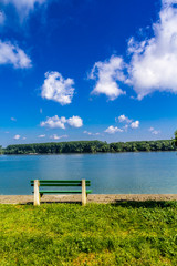 Obraz premium beautiful day on the river, danube