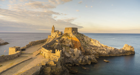 Zachód słońca w Portovenere,Włochy,Liguria