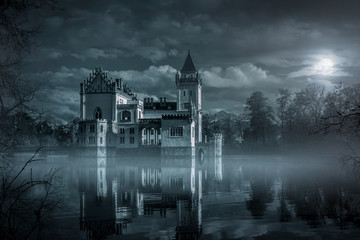 Fototapeta Mystic Water castle in moonlight obraz