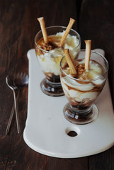 Cheese dessert with sauce