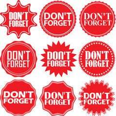 Don't forget red label. Don't forget red sign. Don't forget red