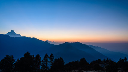 Obraz premium Annapurna mountains at sunrise