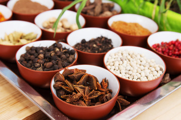 Various spices selection.