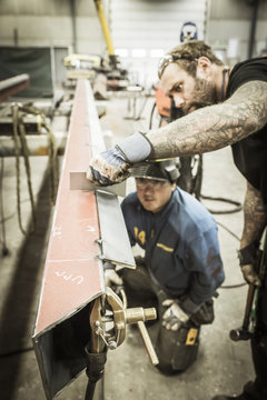 Men working in workshop