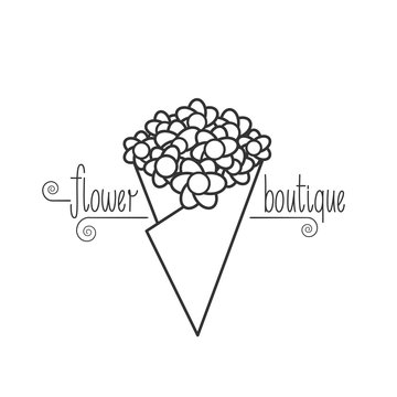 Flower shop logo vector. Florist background
