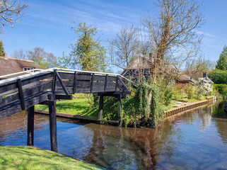 Bridge over canal in Giethoorn