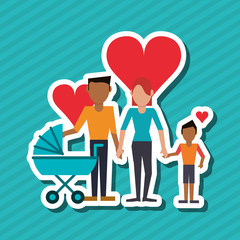 Flat illustration of family design, people icon