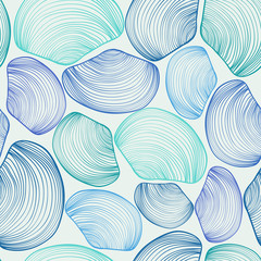 Abstract Seamless Pattern Of Seashells.