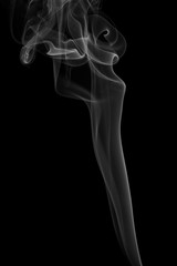 Abstract gray smoke from the incense sticks.