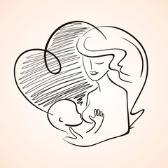 Mother Breastfeeding Baby Child.