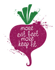 Colorful Illustration Of Isolated Beet Silhouette.