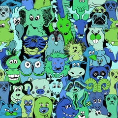 Colorful Bright Seamless Pattern With Animals.