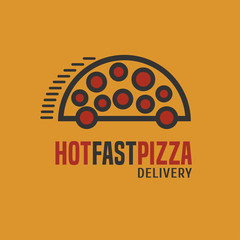 Obrazy na Szkle  Logo wektor dostawy pizzy