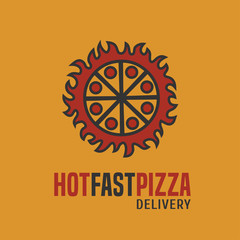 Pizza delivery vector logo