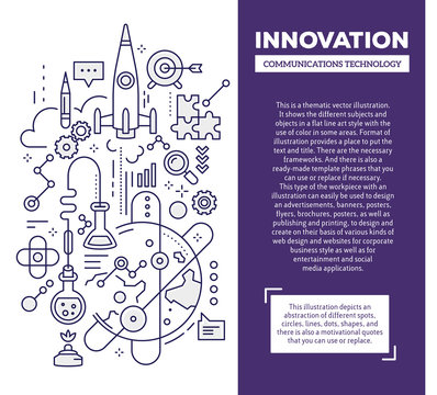 Vector creative concept illustration of innovation with header a