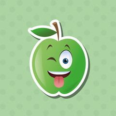 Flat illustration of cartoon face design 