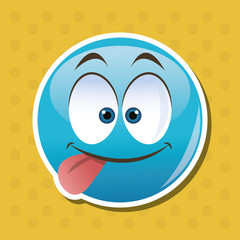 Flat illustration of cartoon face design 