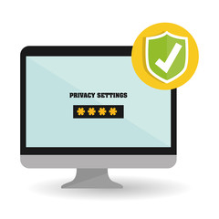 Security system design. technology illustration. protection icon