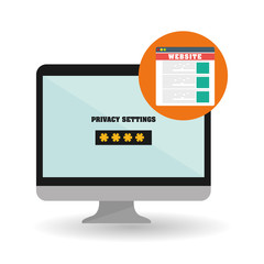 Security system design. technology illustration. protection icon