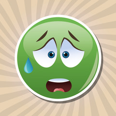 Flat illustration of cartoon face design 